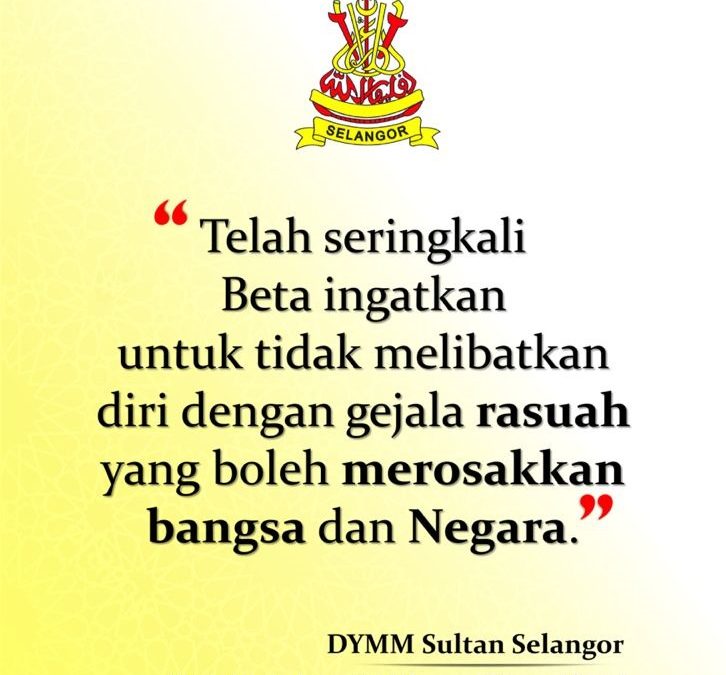 Titah Tuanku DYMM Sultan Selangor